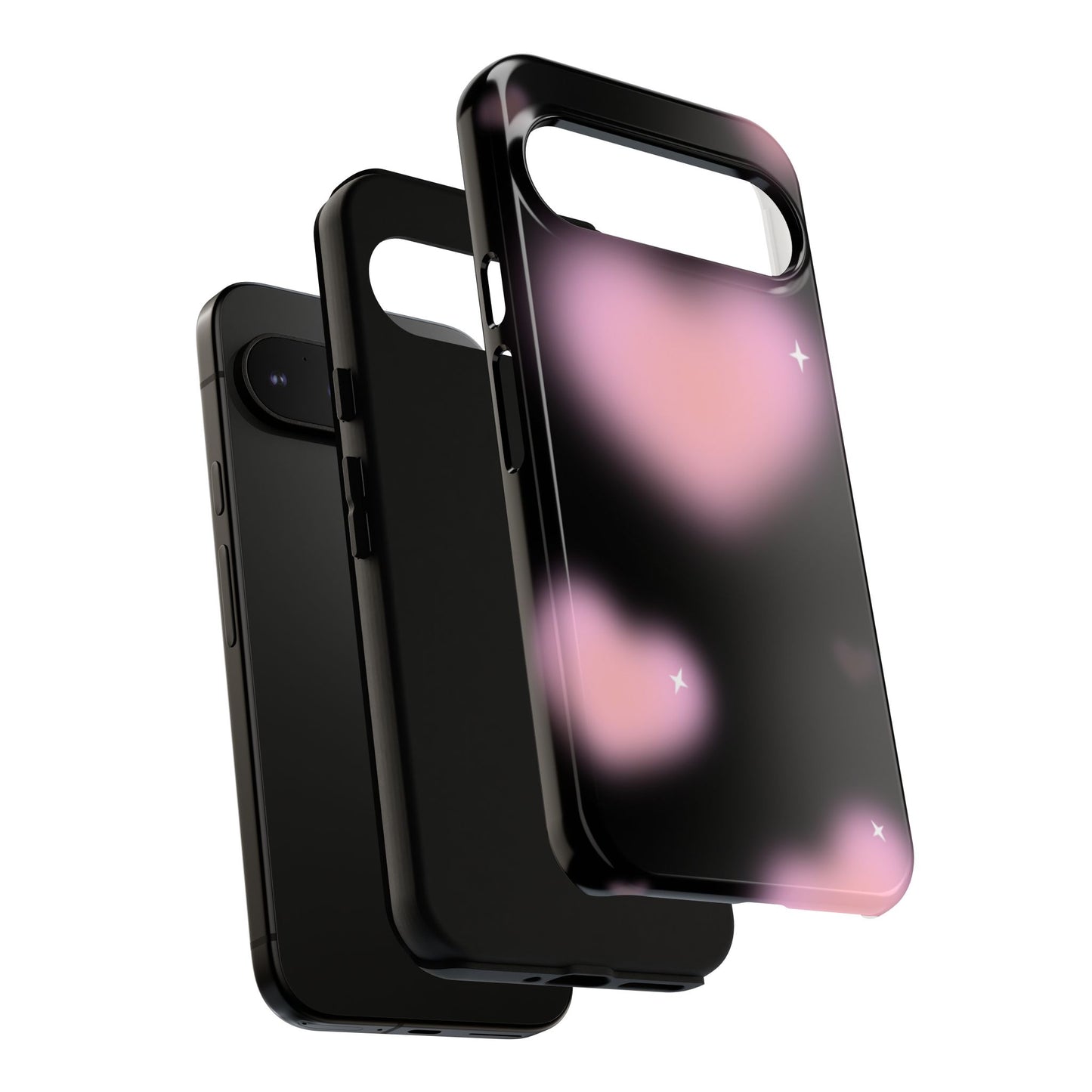 Black and Pink Blurry Heart Phone Case