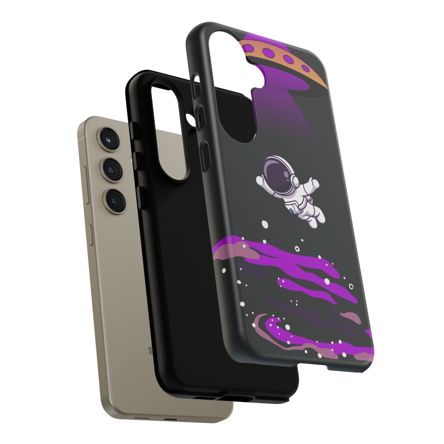 Black and Purple Minimalist Modern Space Phone Case