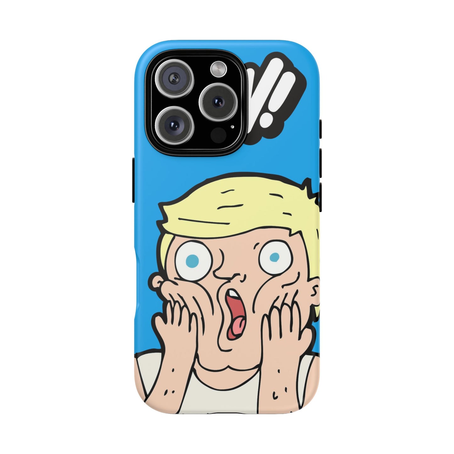 Blue Illustrated Shocked Man Phone Case