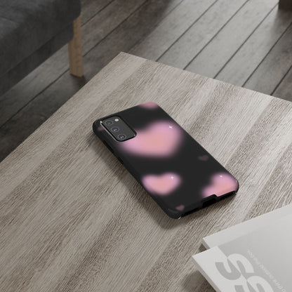Black and Pink Blurry Heart Phone Case