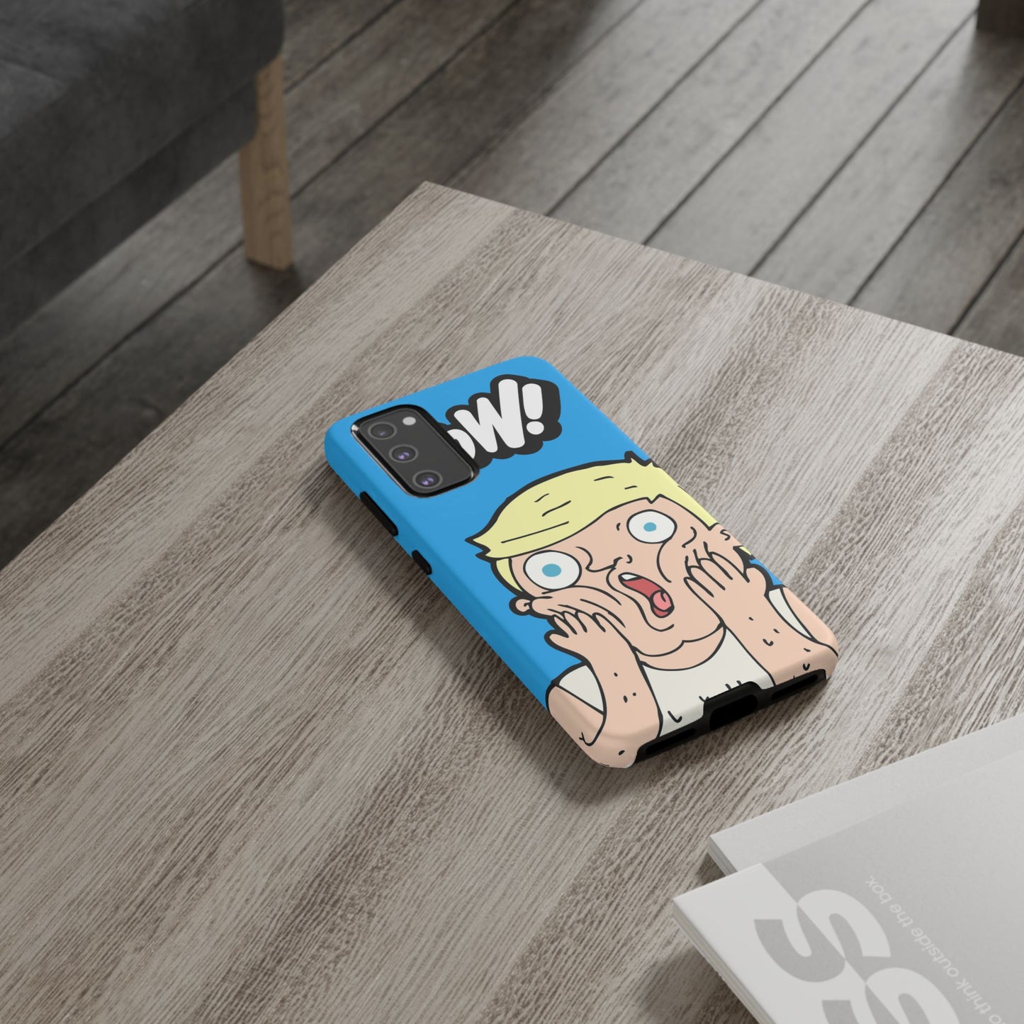 Blue Illustrated Shocked Man Phone Case