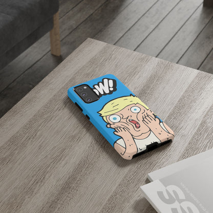 Blue Illustrated Shocked Man Phone Case