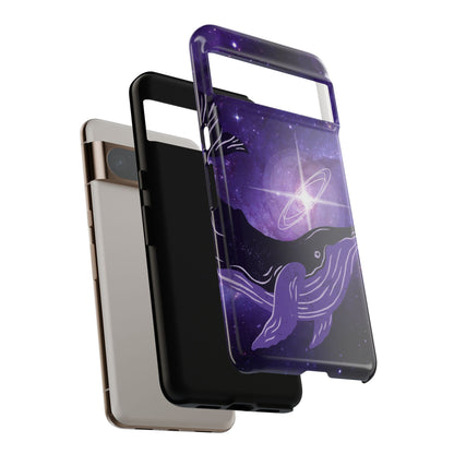 Purple Whale in Outer Space Phone Case