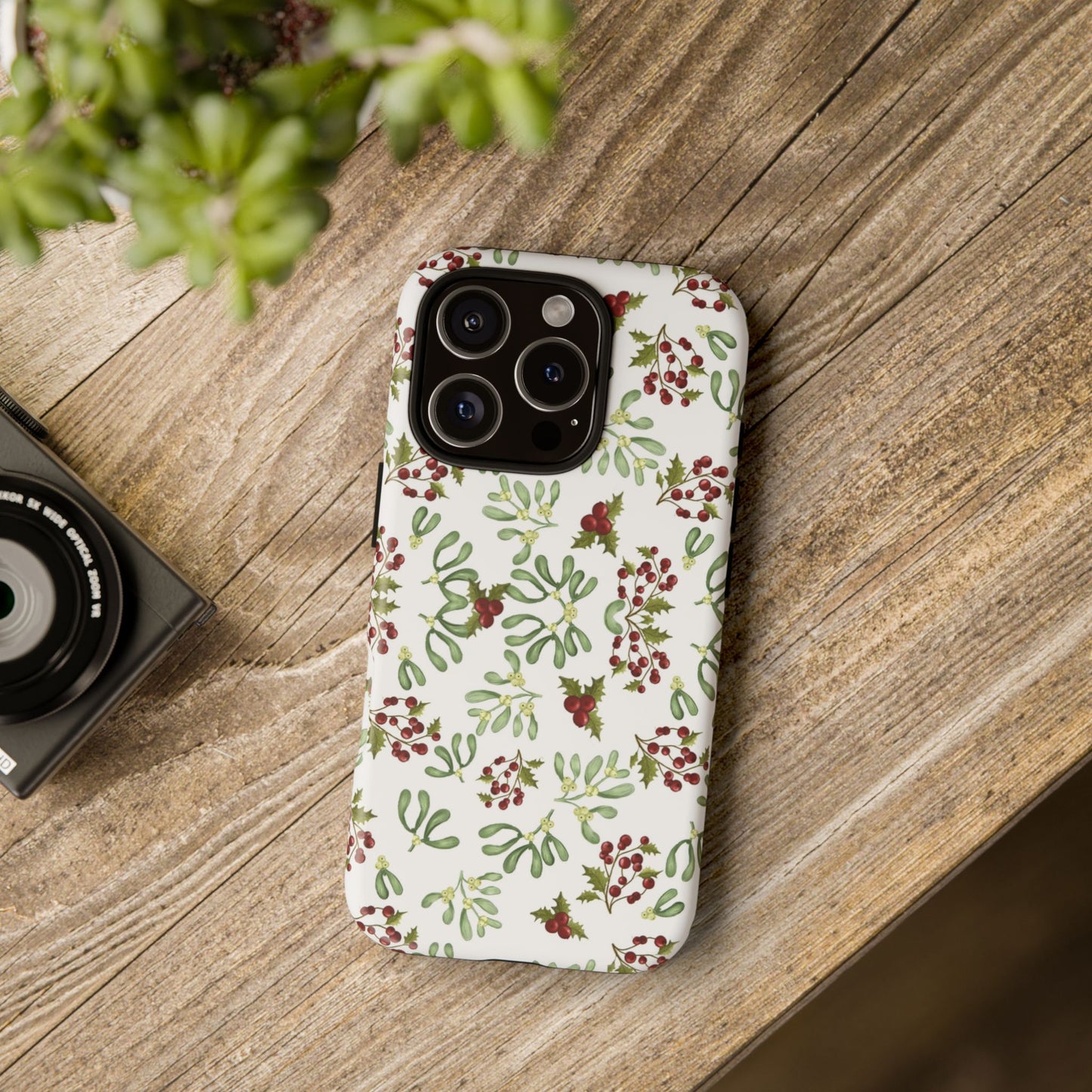 Red Green Watercolor Chriatmas Phone Case