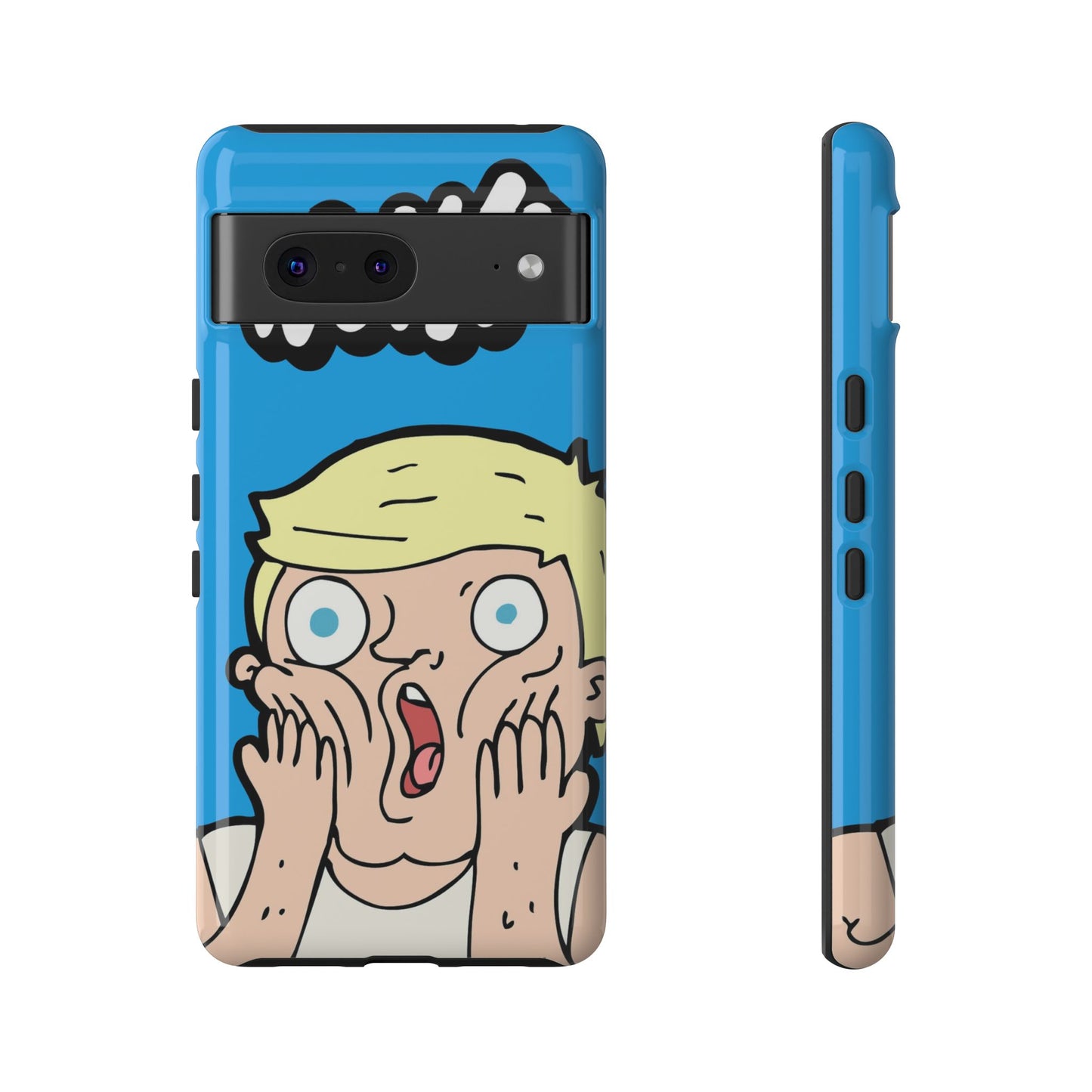 Blue Illustrated Shocked Man Phone Case