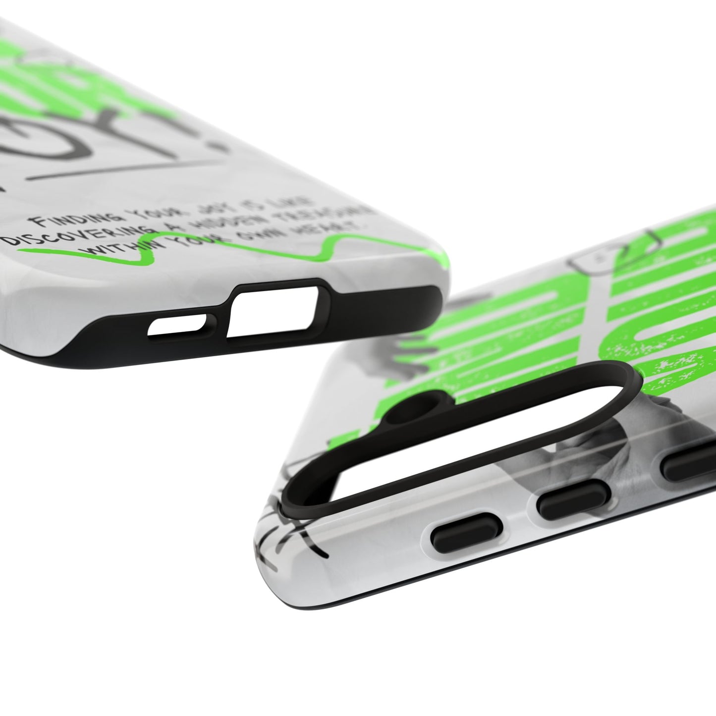 White Green Grunge Find Your Joy Phone Case