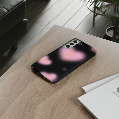 Black and Pink Blurry Heart Phone Case