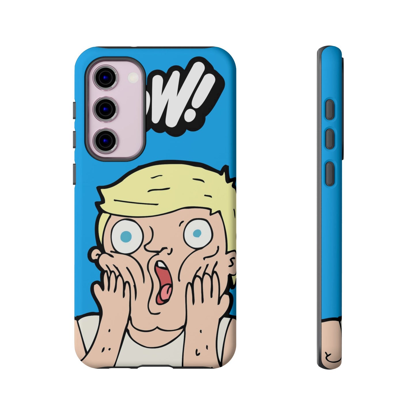 Blue Illustrated Shocked Man Phone Case