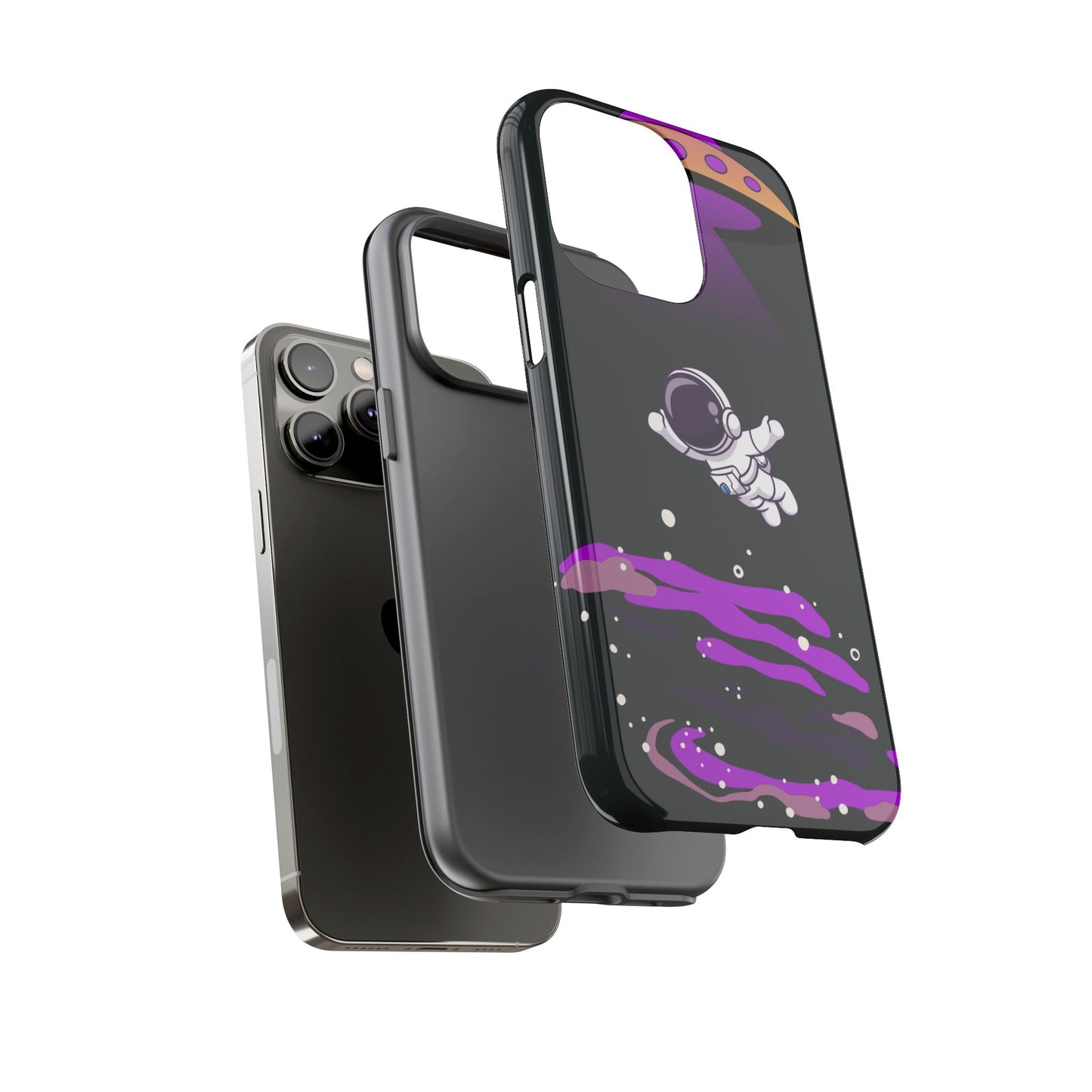 Black and Purple Minimalist Modern Space Phone Case