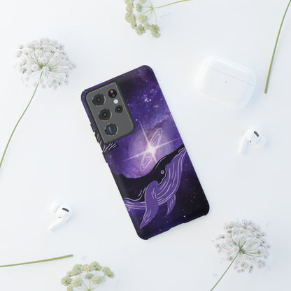 Purple Whale in Outer Space Phone Case