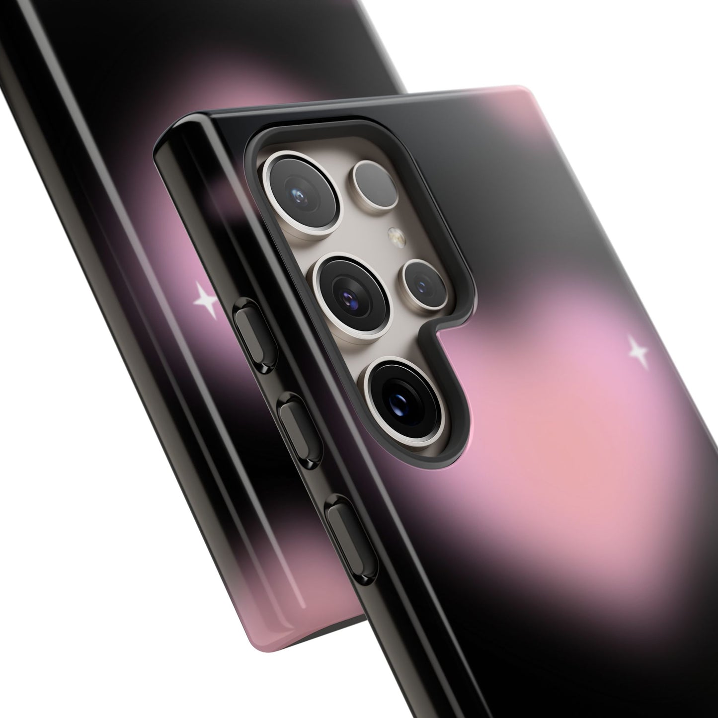 Black and Pink Blurry Heart Phone Case