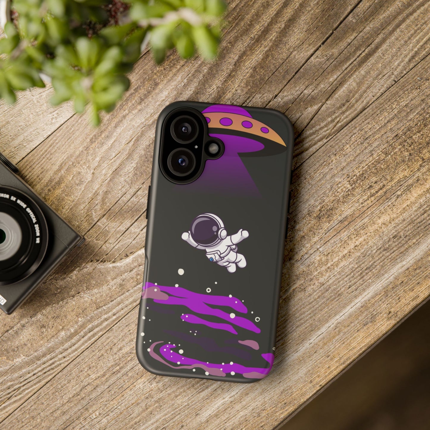 Black and Purple Minimalist Modern Space Phone Case
