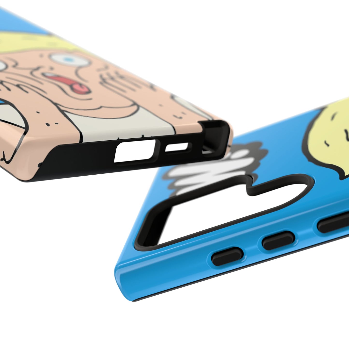 Blue Illustrated Shocked Man Phone Case