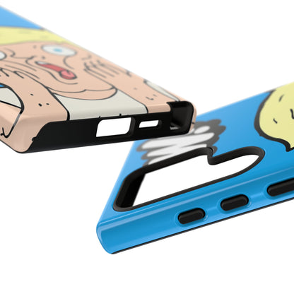 Blue Illustrated Shocked Man Phone Case