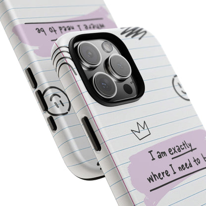 Self Affirmation Doodle Paper Phone Case