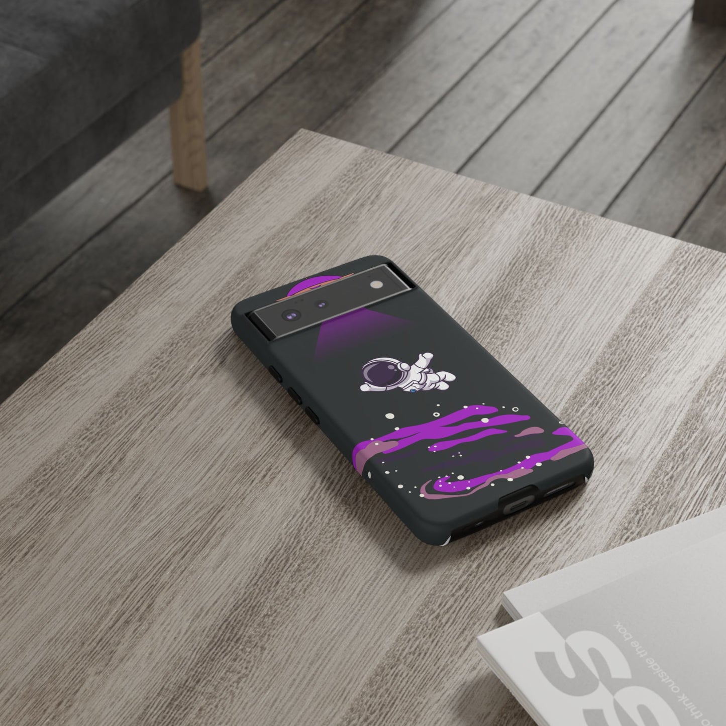 Black and Purple Minimalist Modern Space Phone Case