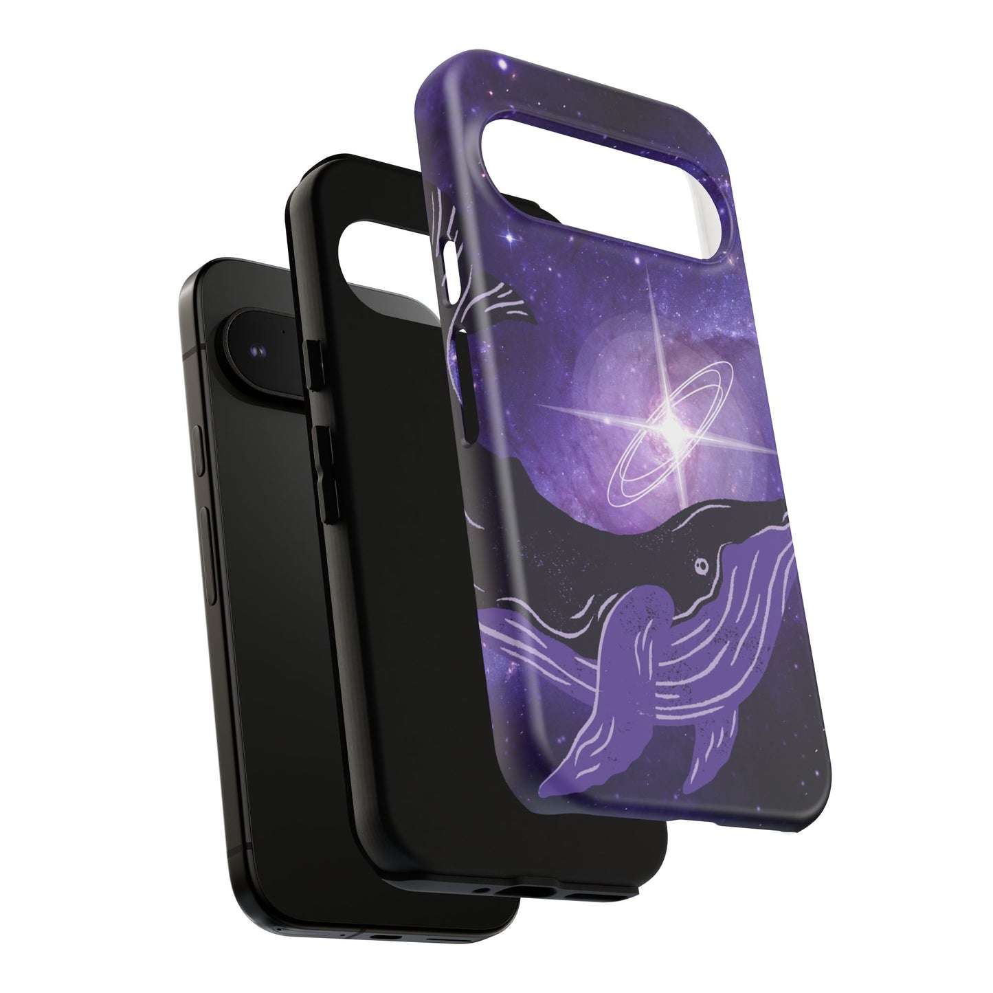 Purple Whale in Outer Space Phone Case