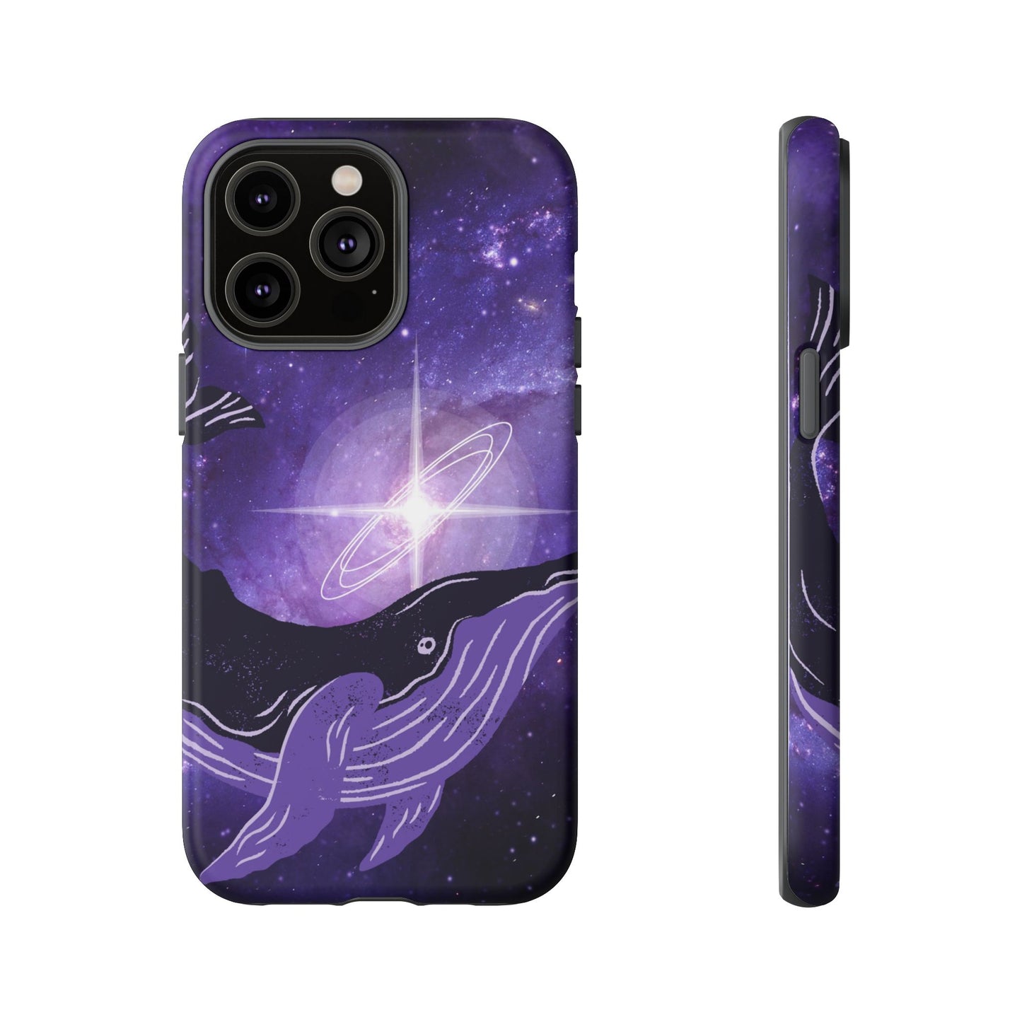 Purple Whale in Outer Space Phone Case