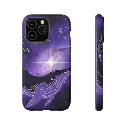Purple Whale in Outer Space Phone Case