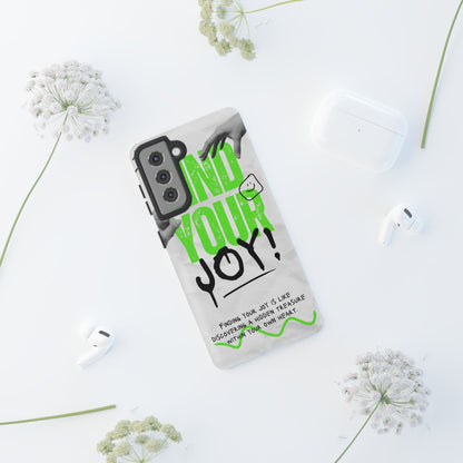 White Green Grunge Find Your Joy Phone Case