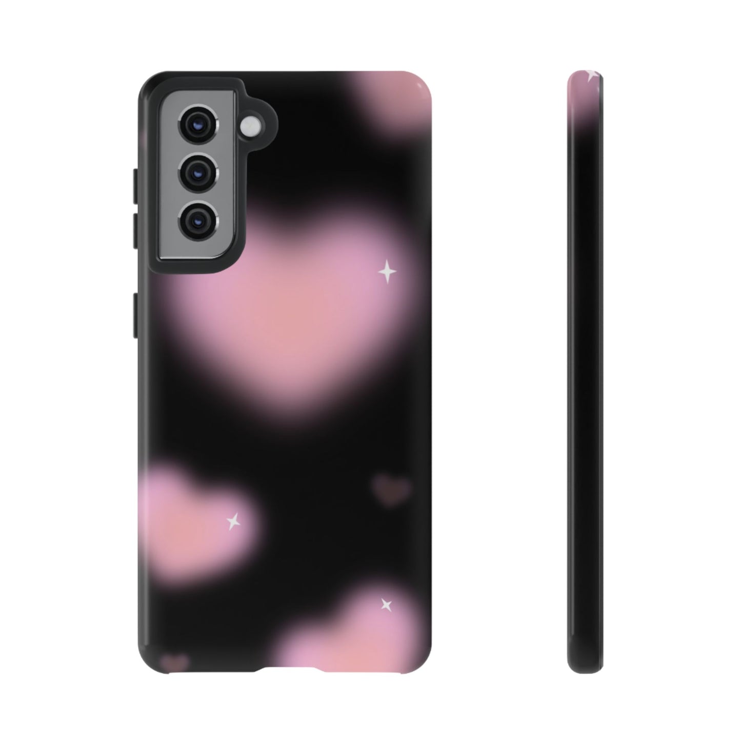 Black and Pink Blurry Heart Phone Case
