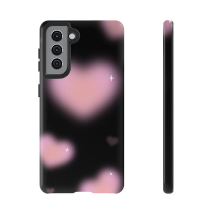 Black and Pink Blurry Heart Phone Case