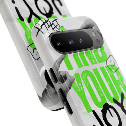 White Green Grunge Find Your Joy Phone Case
