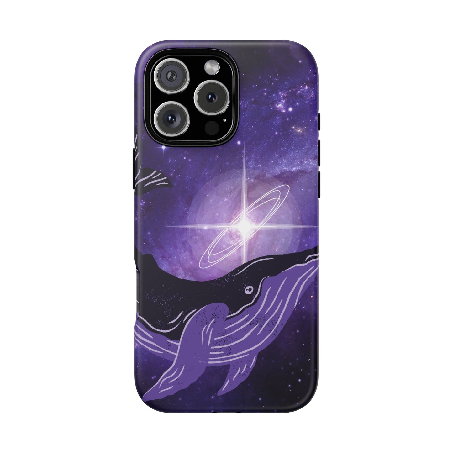 Purple Whale in Outer Space Phone Case