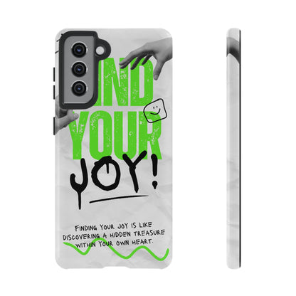 White Green Grunge Find Your Joy Phone Case