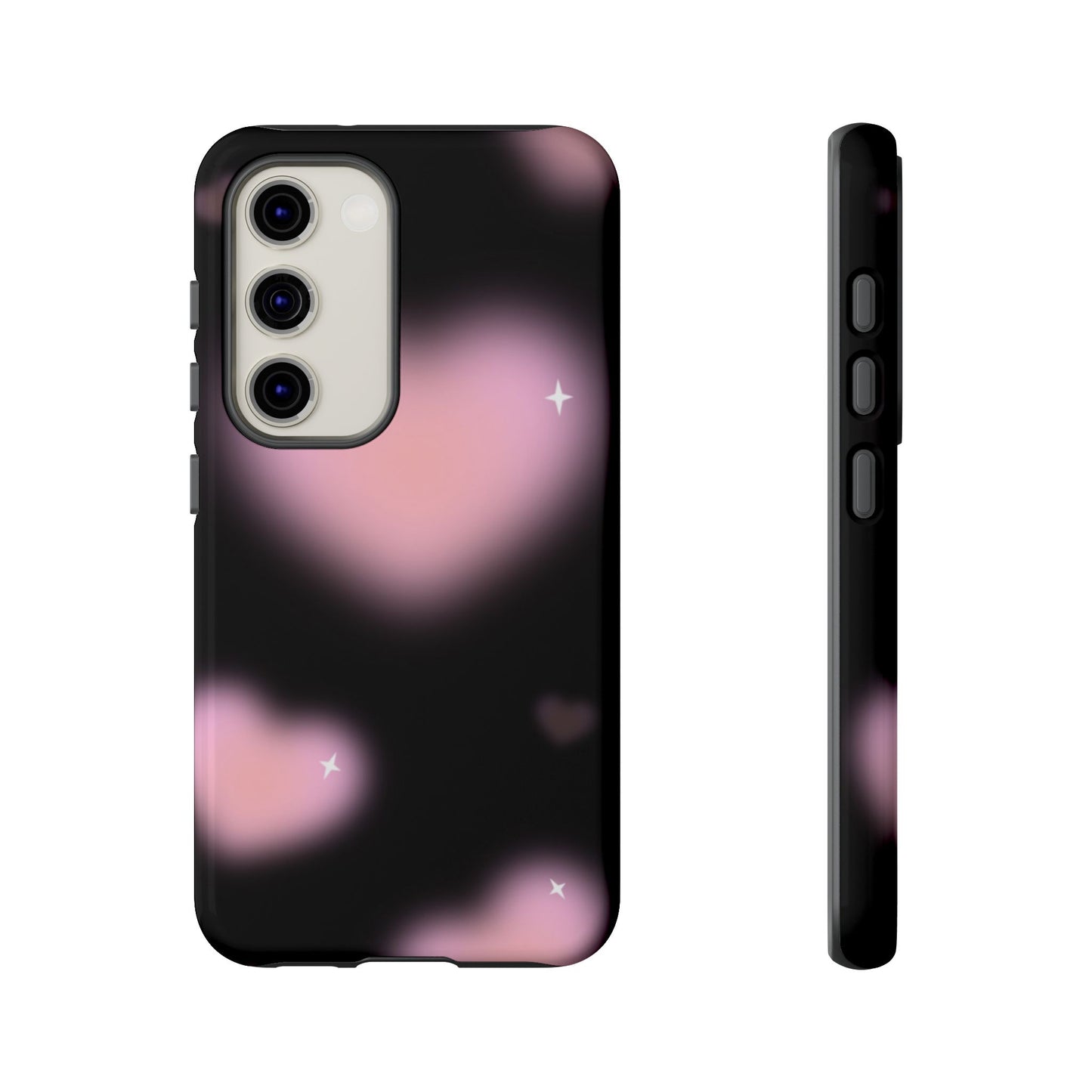 Black and Pink Blurry Heart Phone Case