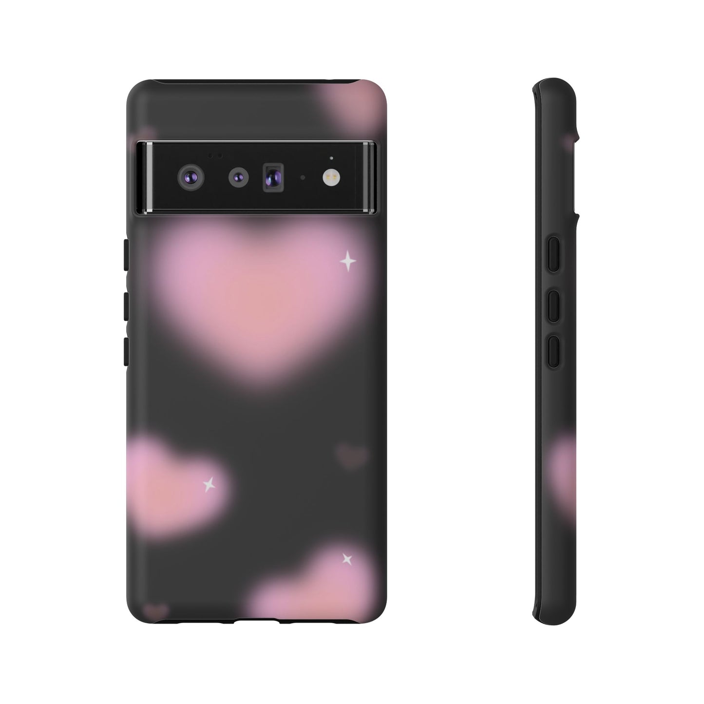 Black and Pink Blurry Heart Phone Case
