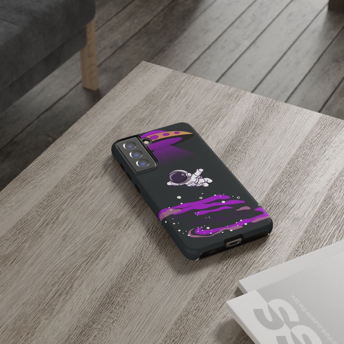 Black and Purple Minimalist Modern Space Phone Case