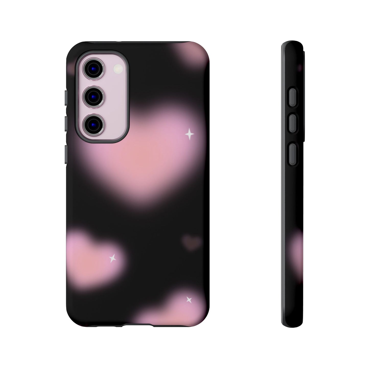 Black and Pink Blurry Heart Phone Case