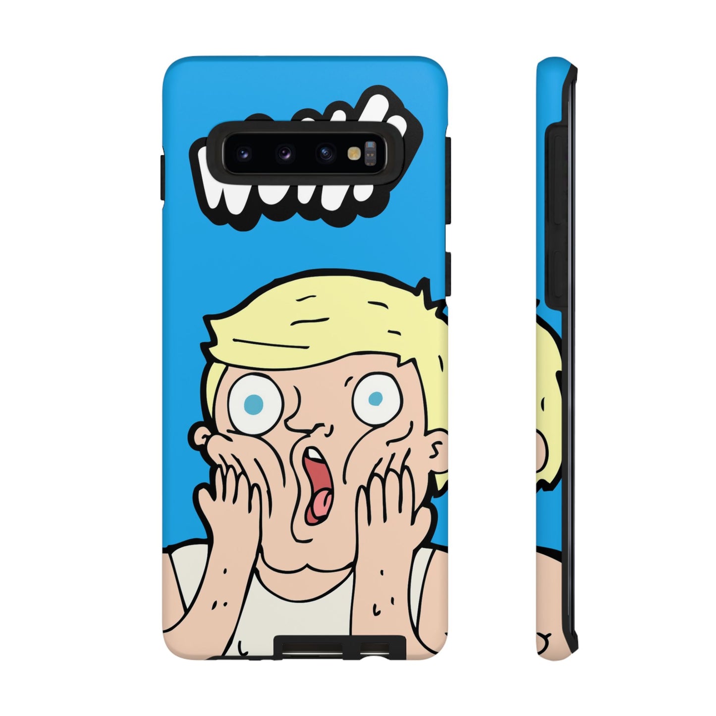 Blue Illustrated Shocked Man Phone Case