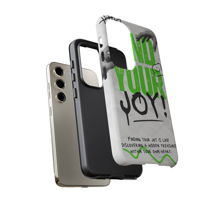 White Green Grunge Find Your Joy Phone Case