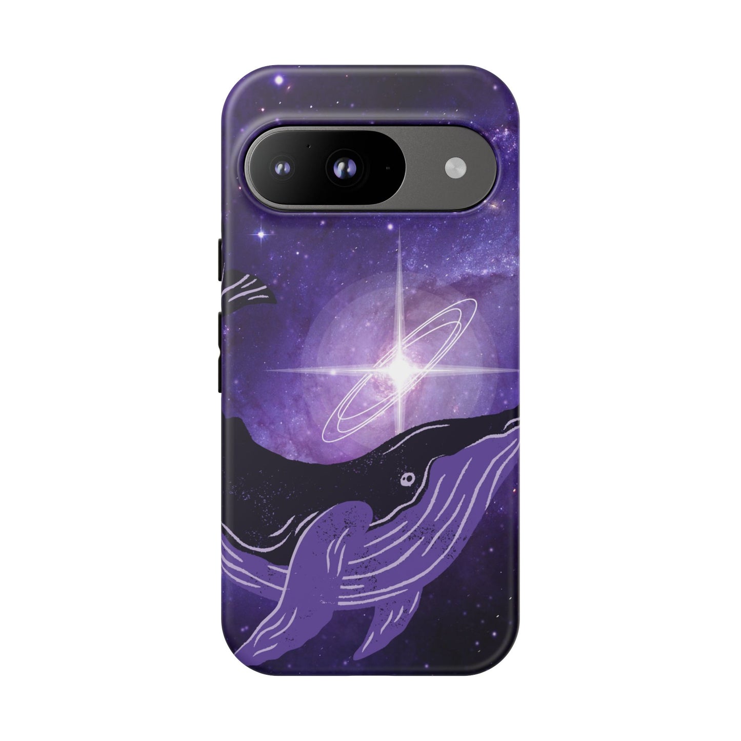 Purple Whale in Outer Space Phone Case