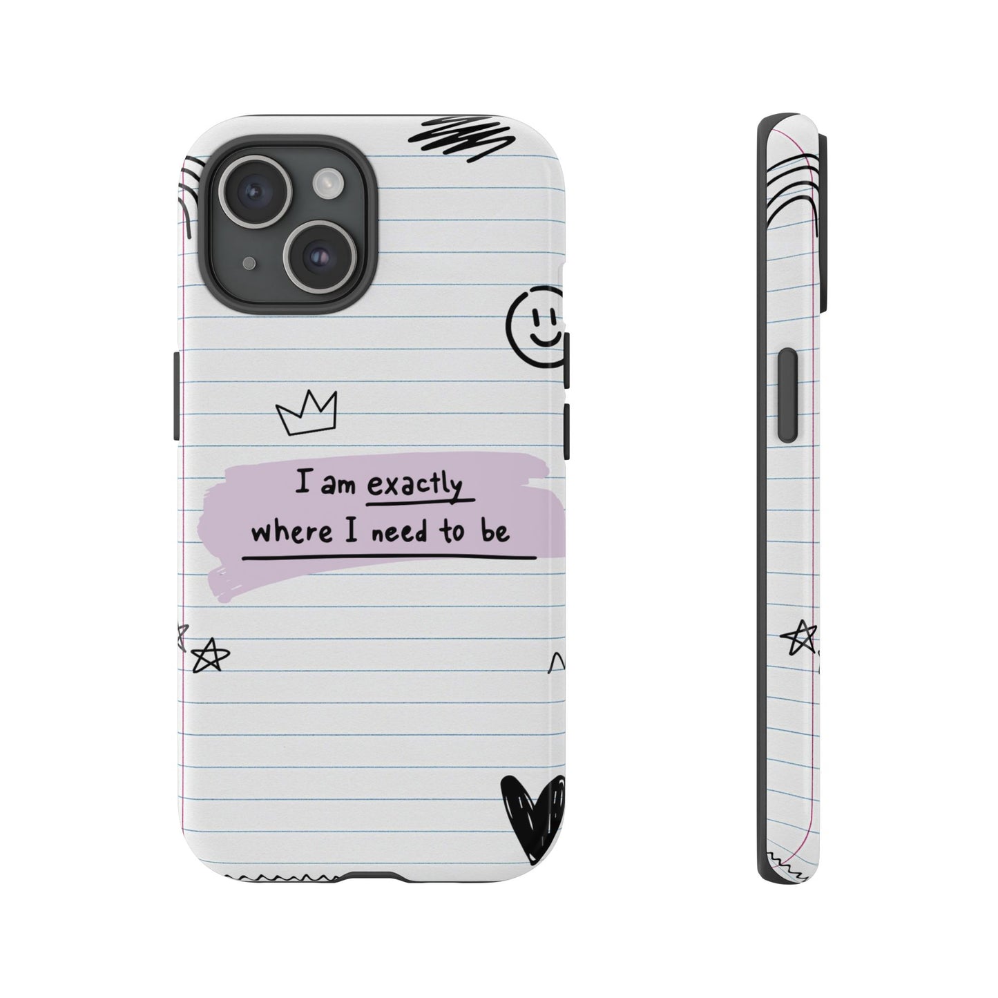 Self Affirmation Doodle Paper Phone Case
