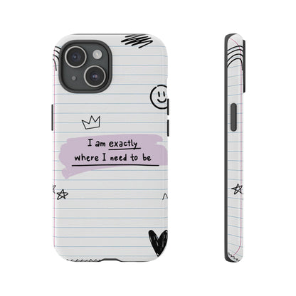 Self Affirmation Doodle Paper Phone Case