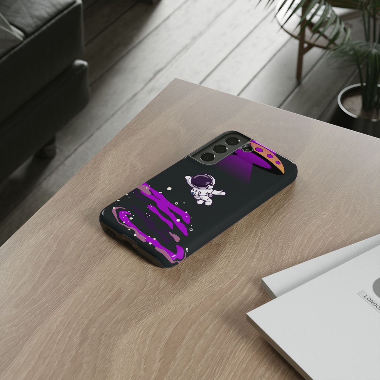 Black and Purple Minimalist Modern Space Phone Case