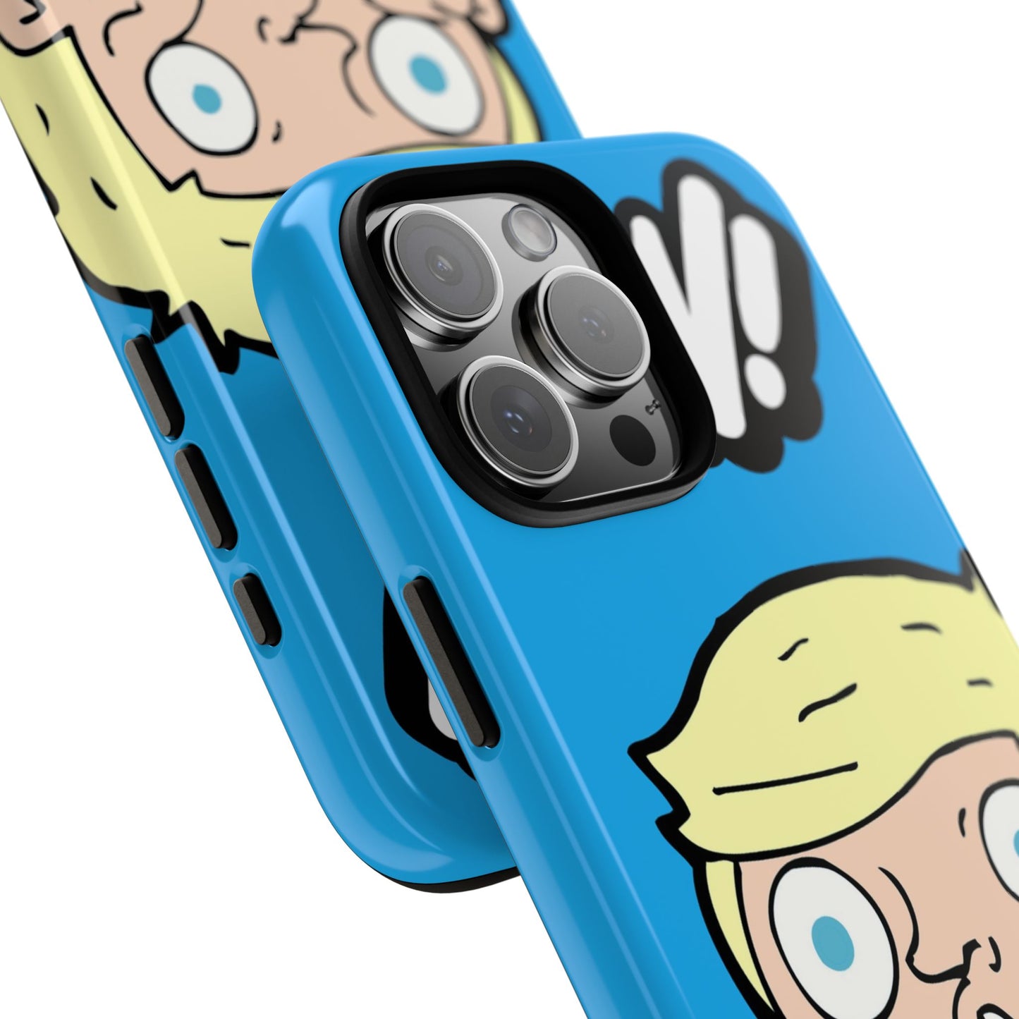 Blue Illustrated Shocked Man Phone Case