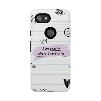 Self Affirmation Doodle Paper Phone Case
