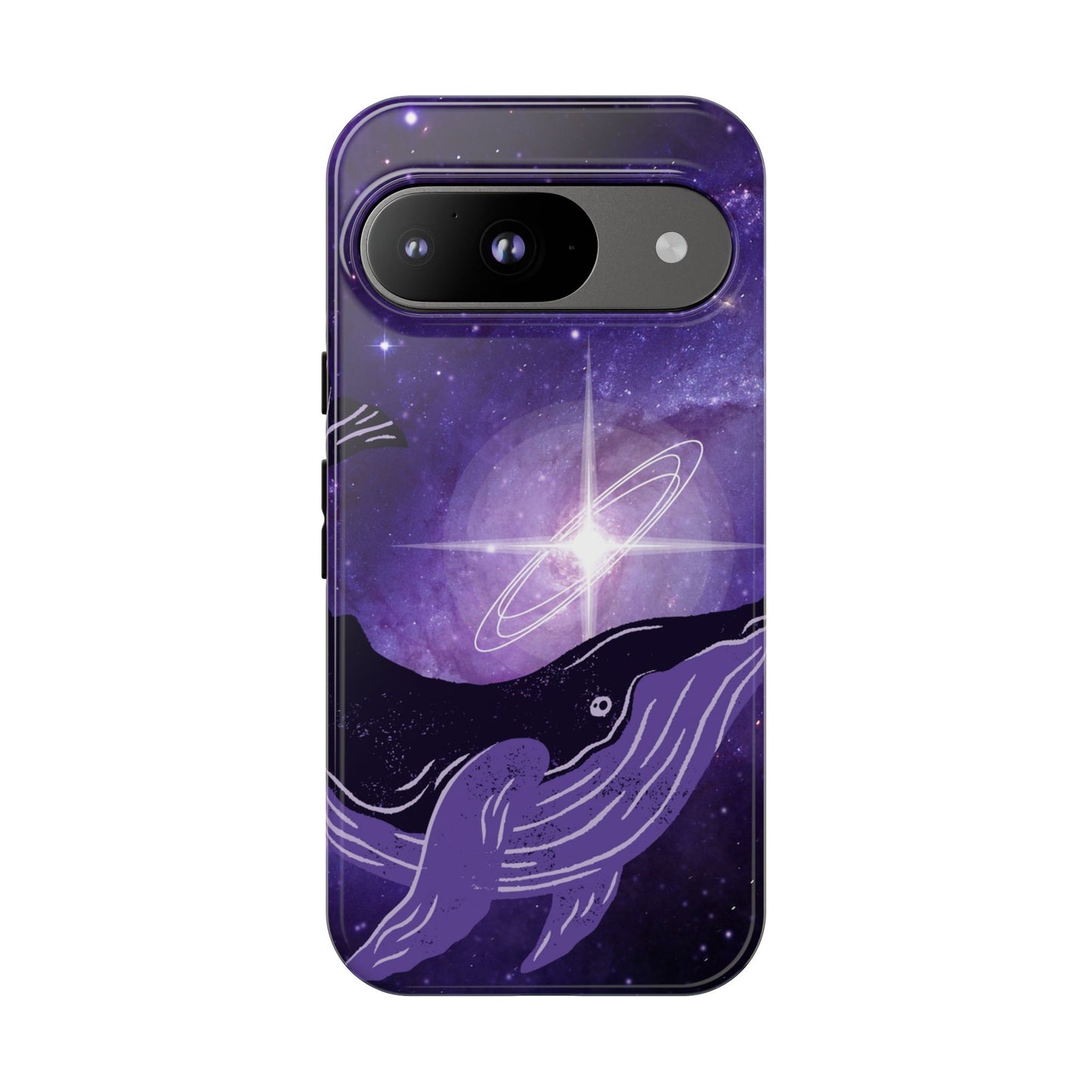 Purple Whale in Outer Space Phone Case