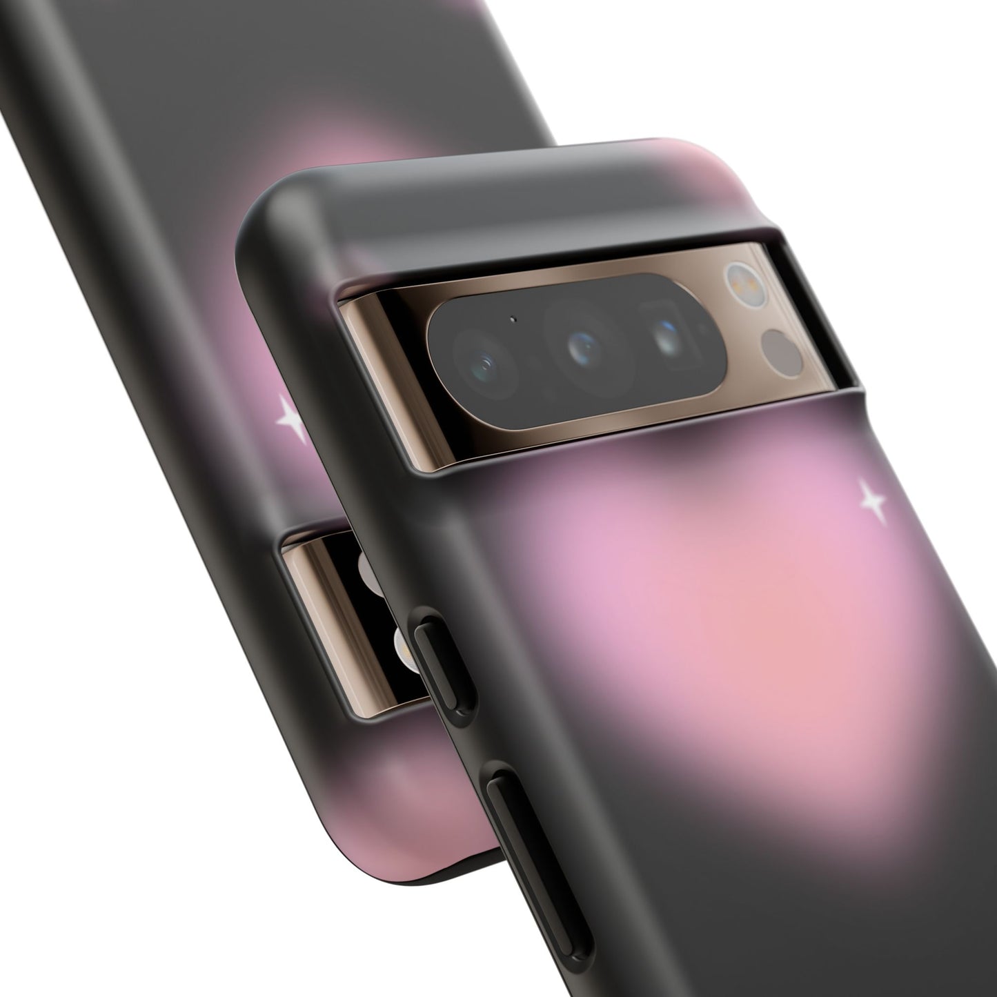 Black and Pink Blurry Heart Phone Case