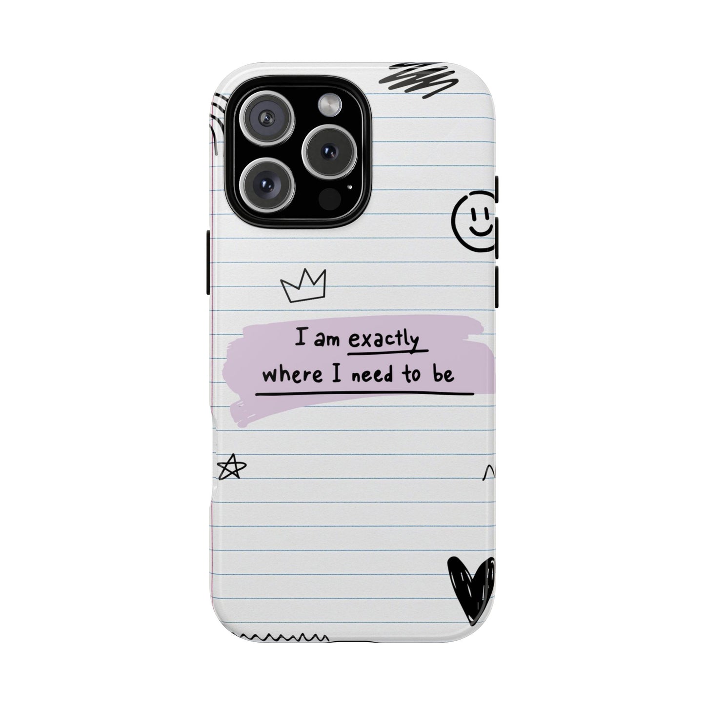 Self Affirmation Doodle Paper Phone Case