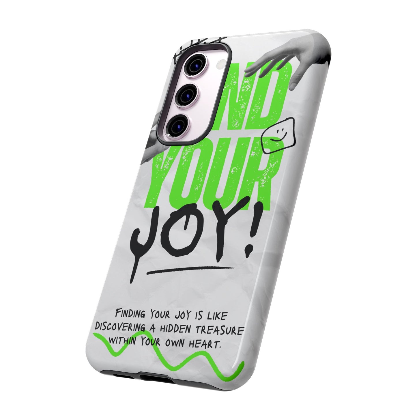 White Green Grunge Find Your Joy Phone Case