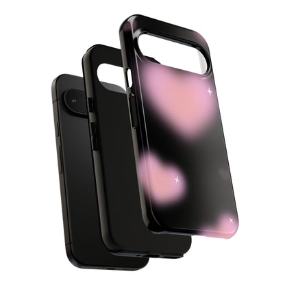 Black and Pink Blurry Heart Phone Case
