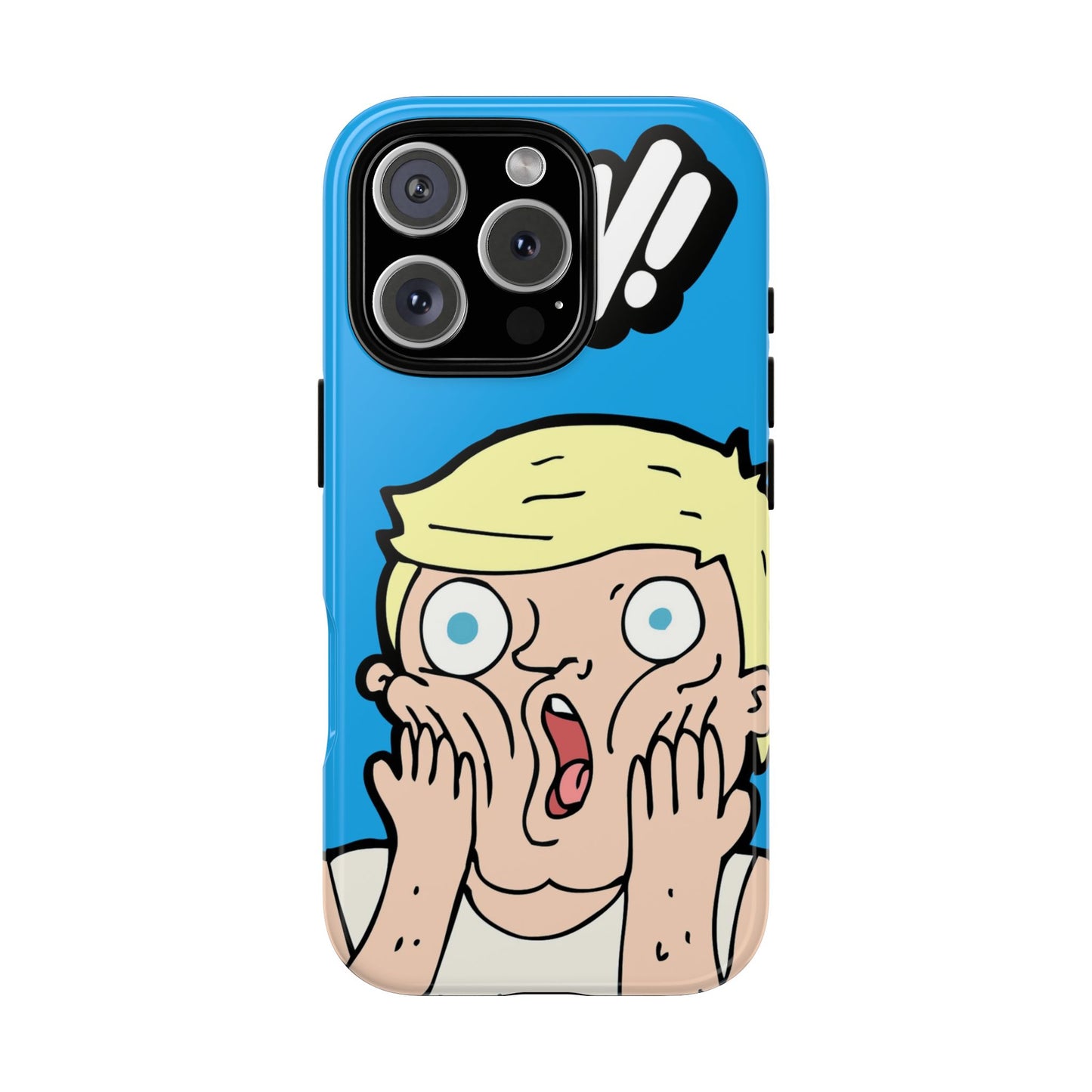 Blue Illustrated Shocked Man Phone Case