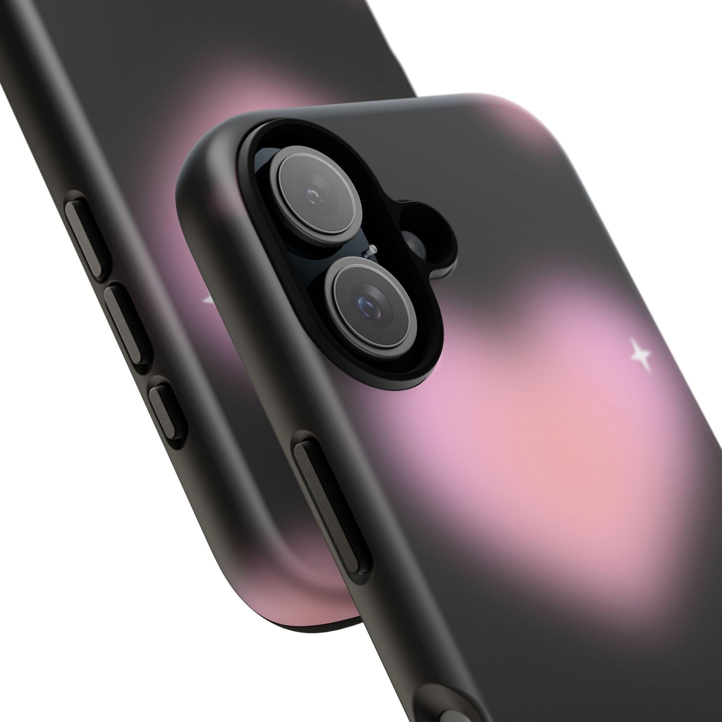 Black and Pink Blurry Heart Phone Case