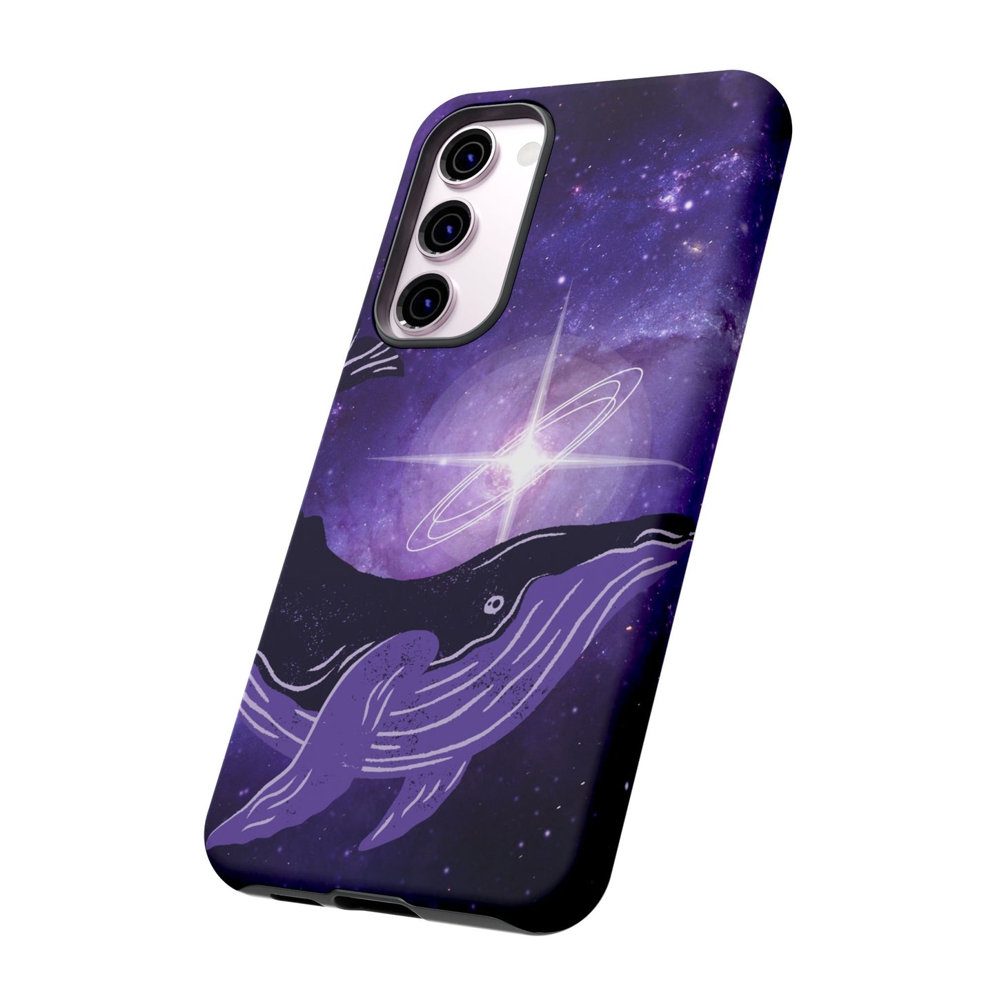 Purple Whale in Outer Space Phone Case