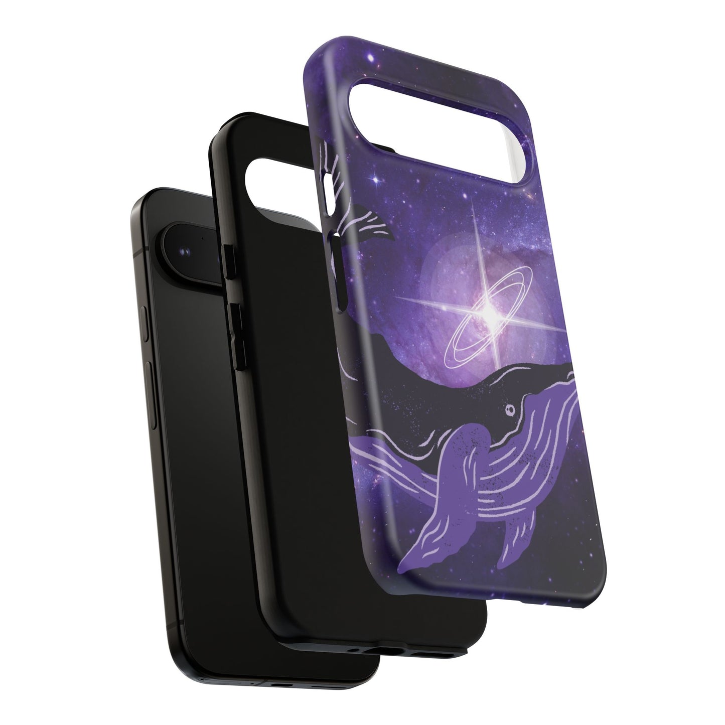 Purple Whale in Outer Space Phone Case